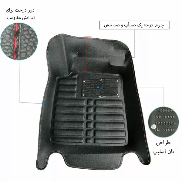 کفپوش لکسوس rx350 مدل 5 بعدی چرمی برند PZ چینی